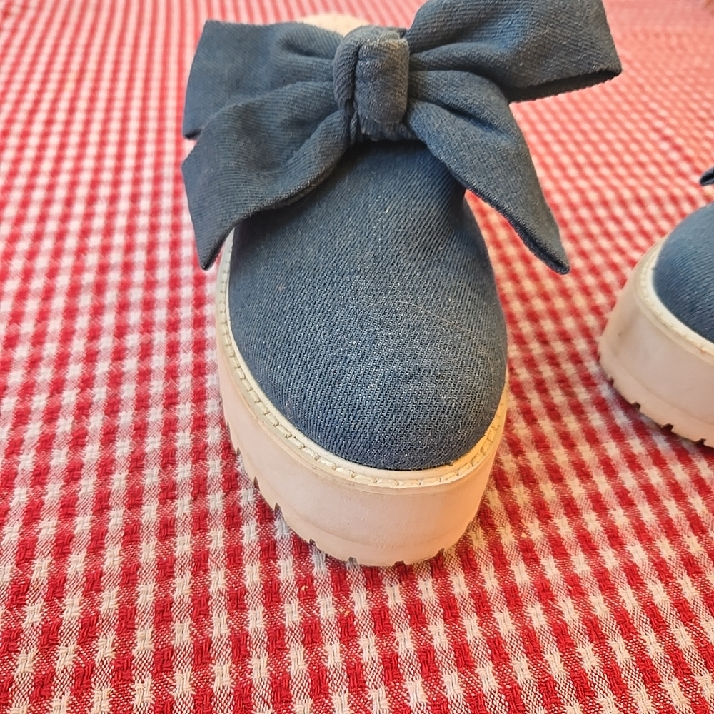 Blue Bow Women's Mules